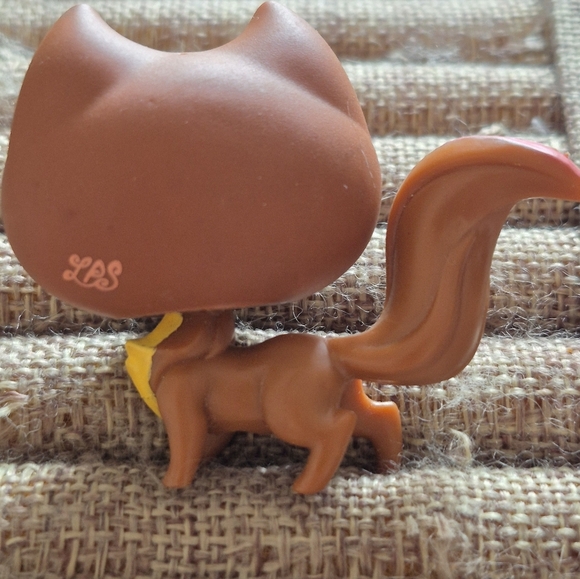 Littlest Pet Shop Authentic # 3033 Brown Rainbow Swirl Glitter Cat G4 Green Eyes - Picture 6 of 9